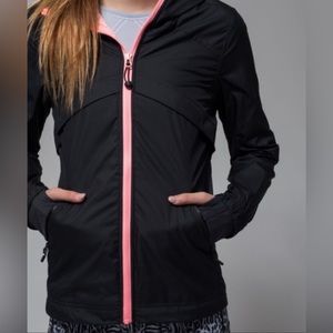 Kids Ivivva Pink and Black Rain Jacket